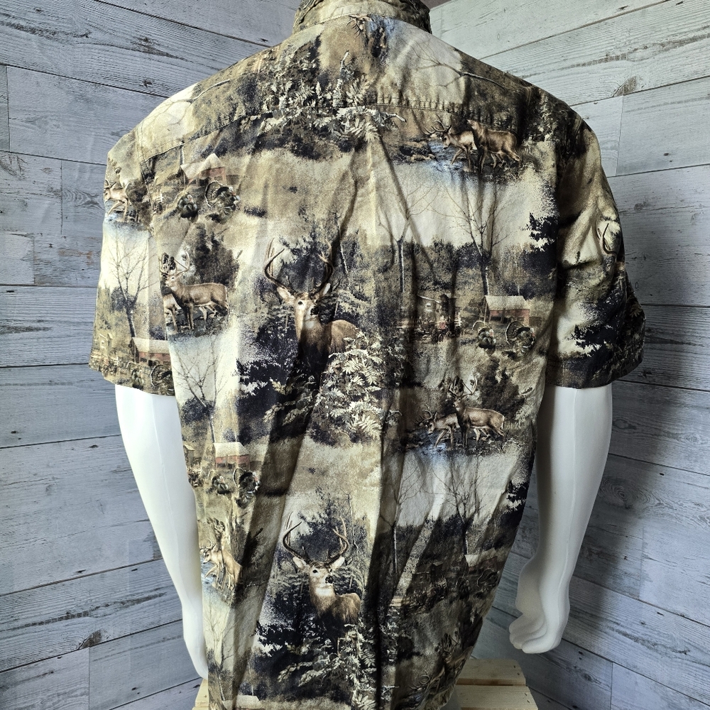 RedHead Deer Wildlife Hunting Camo Cotton Button Down Shirt Large - Picture 9 of 13